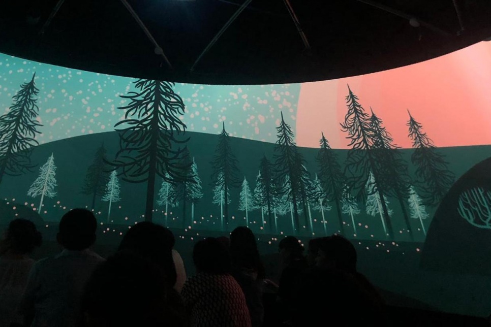 Immersive 360 animation film screening with seated audience 