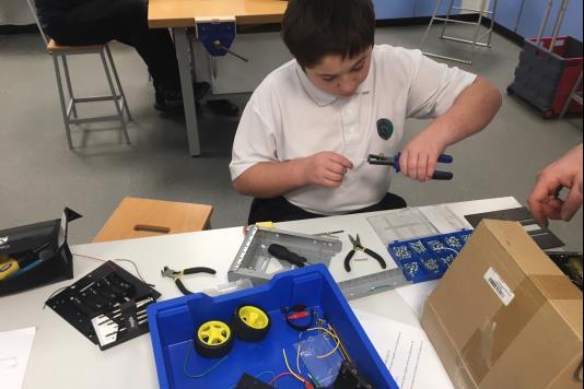 Pupil at work in Ysgol y Gogarth, Llandudno