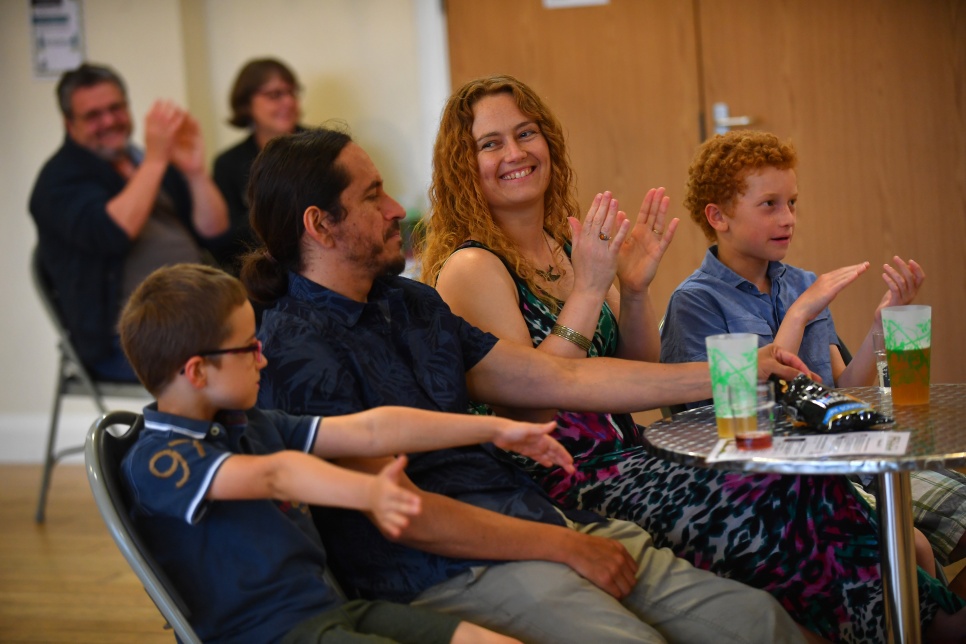 Family enjoying a concert in Rudry