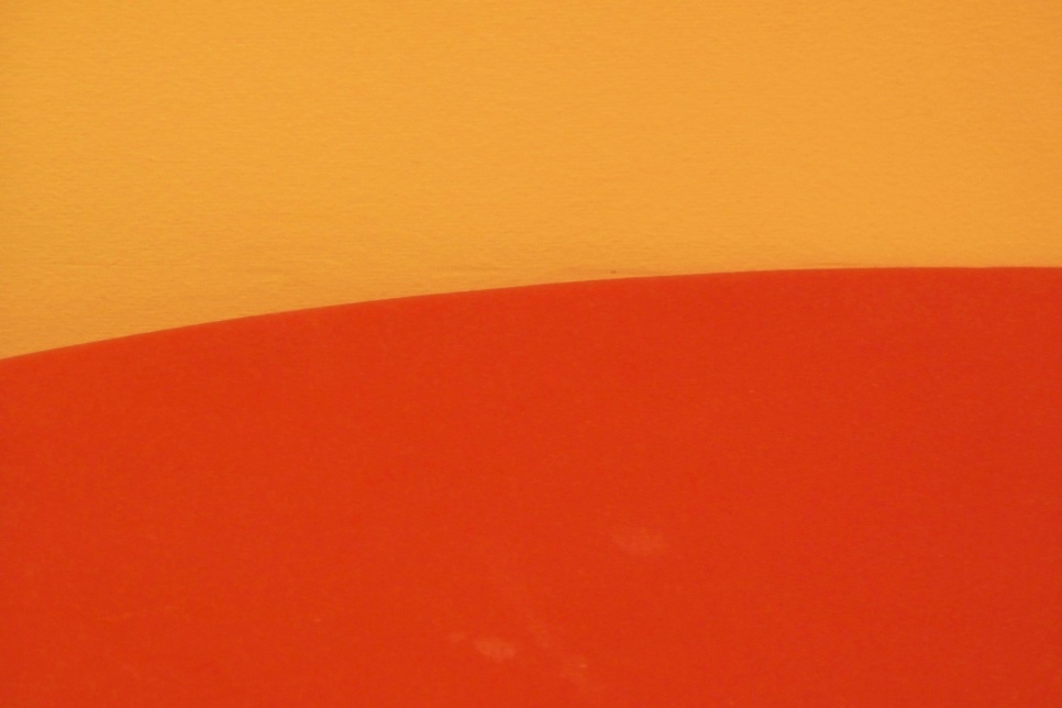 Painted wall of two different shades of orange