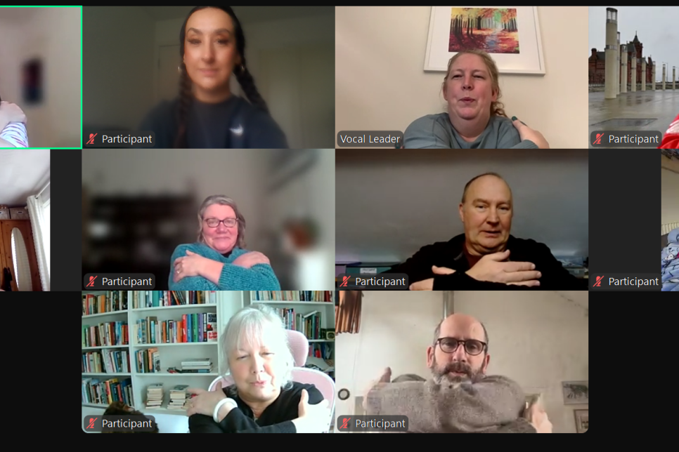 Screenshot of an online meeting / Sgrinlun o gyfarfod arlein